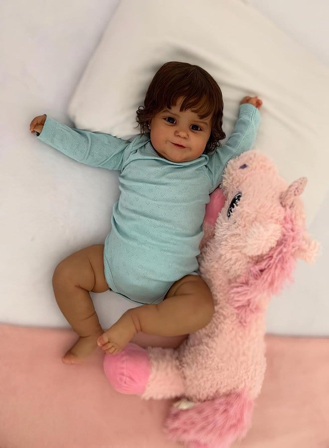 TERABITHIA 24 Inches Huge Real Baby Size Hand Rooted Hair Sweet Smile African American Realistic Newborn Toddler Girl Dolls Dark Brown Skin Lifelike Reborn Baby Doll That Look Real and Feel Real - Image 3